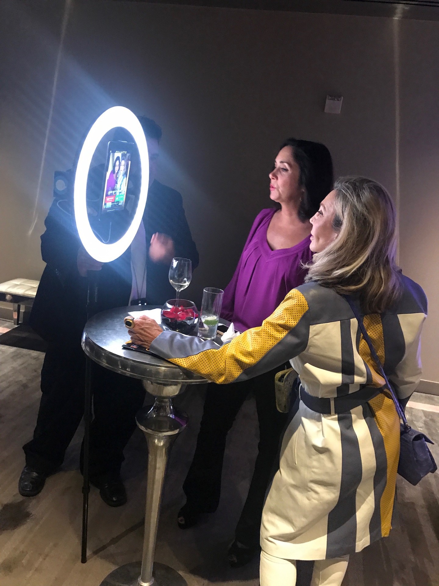 Ring-light photo booth for a private event