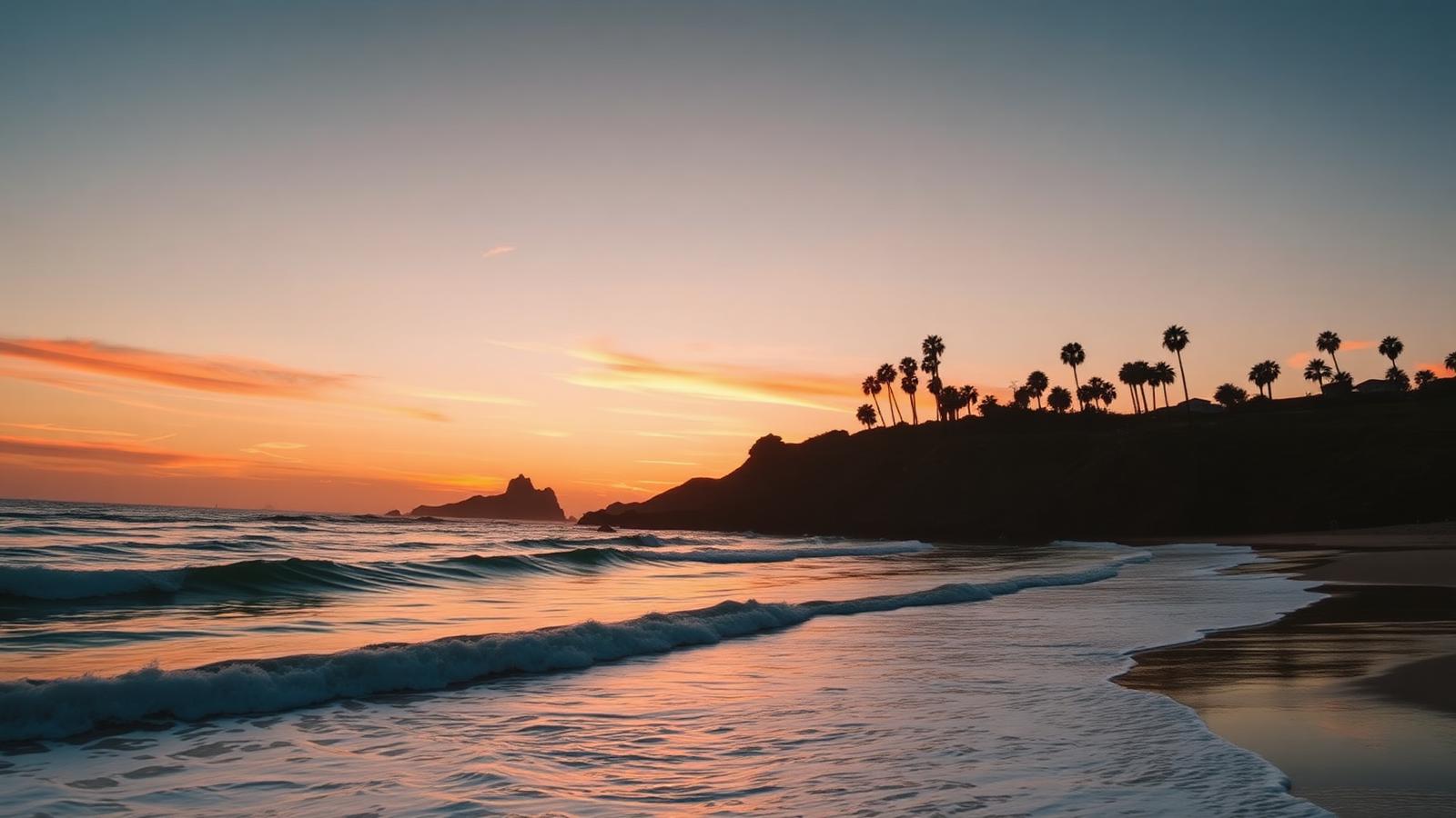North County San Diego coast at sunset